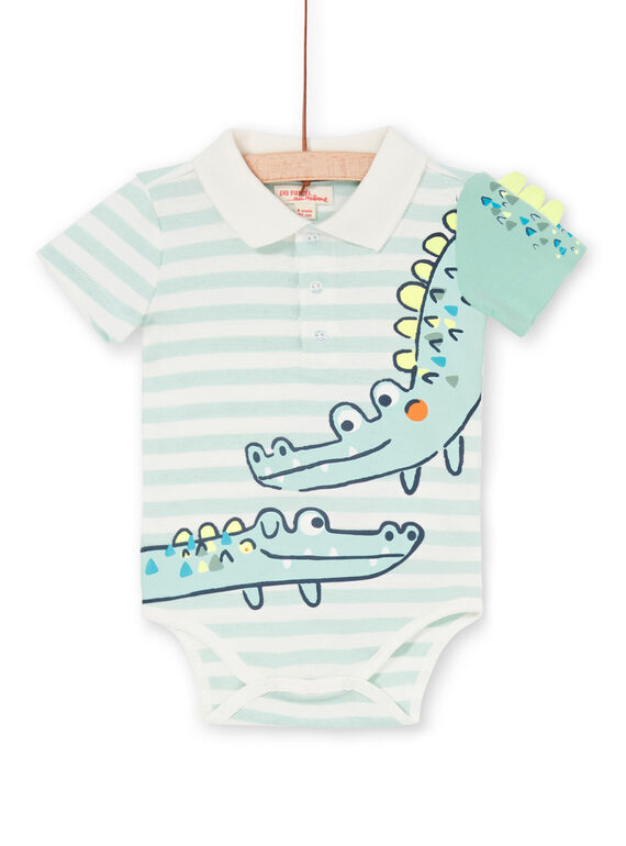 Body-polo de color verde pastel para bebé niño LUVERBOD / 21SG10Q1BODG632