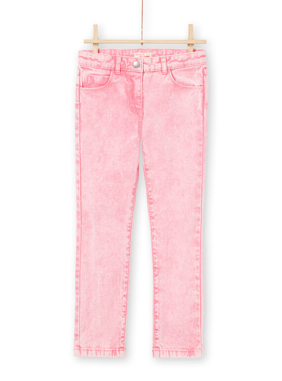 Vaquero rosa efecto acid wash para niña MAKAJEAN / 21W901I1JEAD305