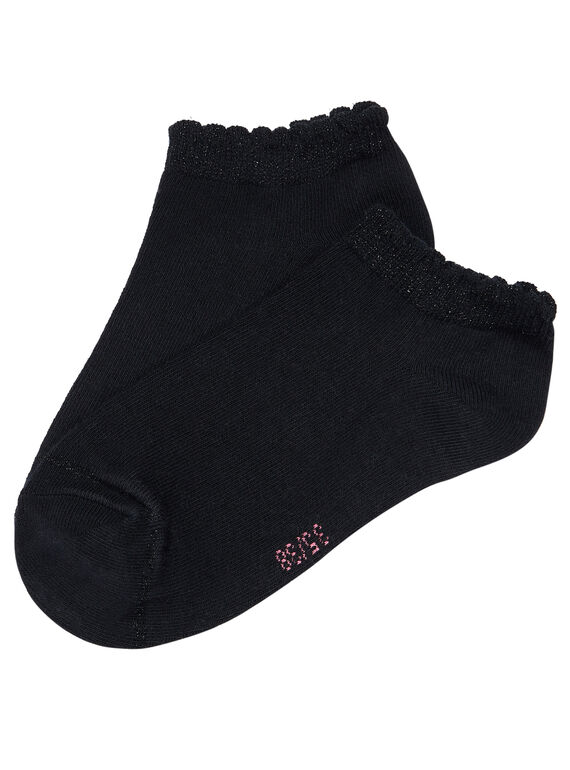 Calcetines de color negro con detalles de lúrex para niña JYAESCHOS3 / 20SI0162SOQ090