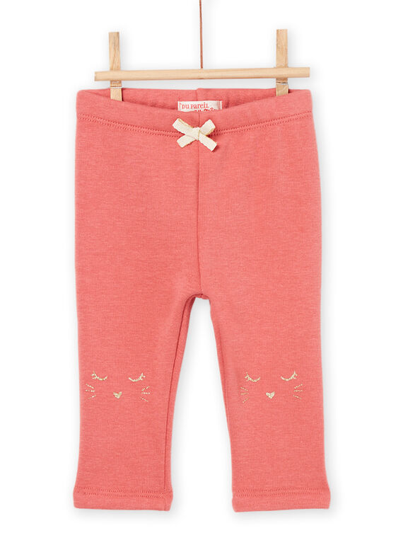 Pantalón terracota con estampado de cara de animal en las rodillas PIJOPANDOU3 / 22WG09D2PANE415