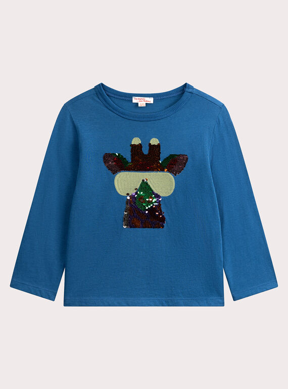 Camiseta de animación de jirafa con lentejuelas mágicas para niño VODATEE1 / 24W90223TMLC210