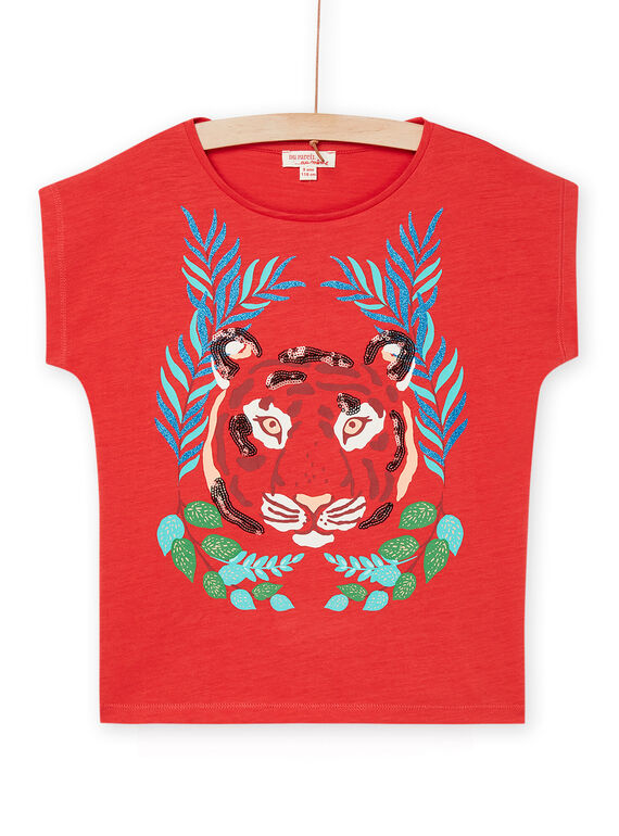 Camiseta roja con dibujo de tigre RABALTI3 / 23S901W4TMCF503