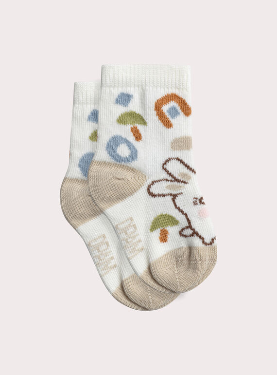 Calcetines blancos de bebé con estampado de conejo XOU1CHO / 25WF4251SOQ000
