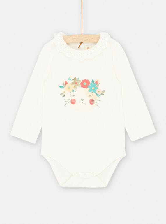 Body blanco con estampado de gato SIDUBOD / 23WG09P1BOD001