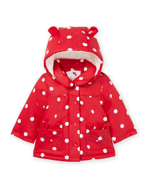 Impermeable con capucha con estampado de lunares 22WG09F1IMP050