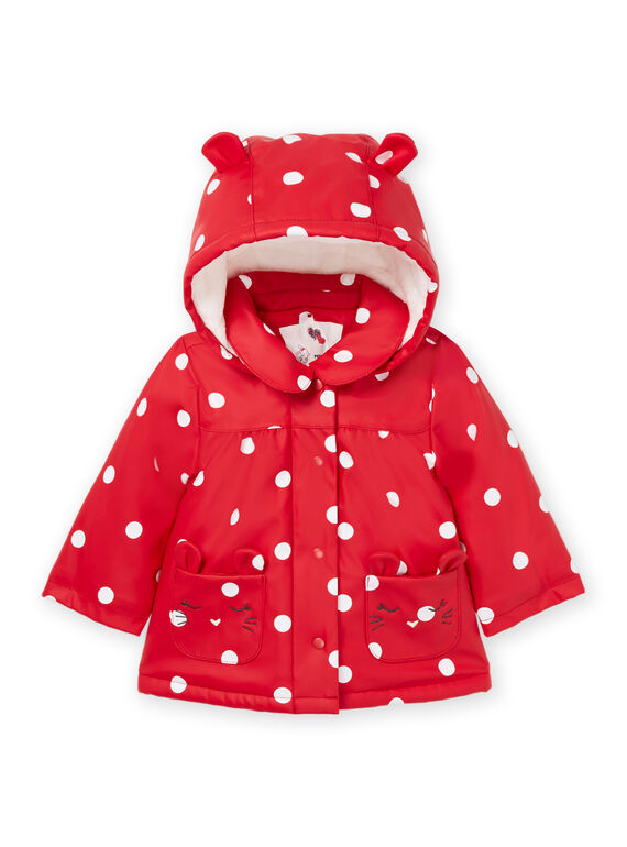 Impermeable con capucha con estampado de lunares 22WG09F1IMP050