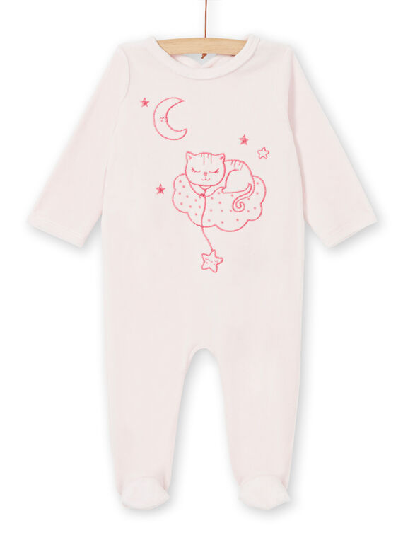 Pelele de terciopelo de color rosa, para bebé niña LEFIGRECHA / 21SH1351GRED308