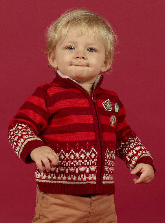 Cárdigan de manga larga con estampado jacquard para bebé niño MUFUNGIL / 21WG10M1GIL504