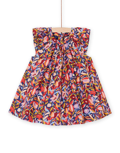 Vestido de color índigo con estampado de flores RISUNROB2 / 23SG09K1ROB703