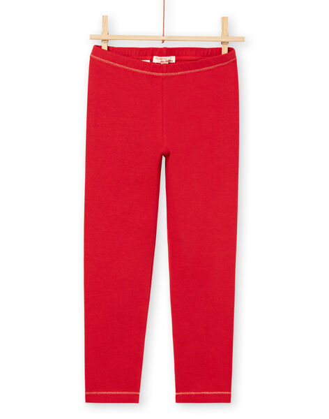 Leggings de color rojo con detalles dorados para niña MYAJOLEG1 / 21WI0113CAL511
