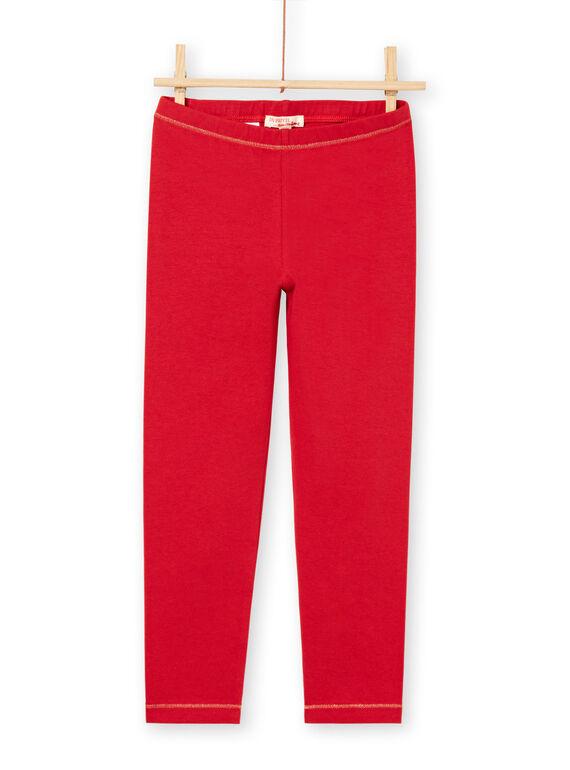 Leggings de color rojo con detalles dorados para niña MYAJOLEG1 / 21WI0113CAL511
