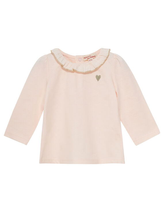 Camisita de manga larga de color rosa pastel para niña recién nacida JIJOBRA2 / 20SG0943BRAD310