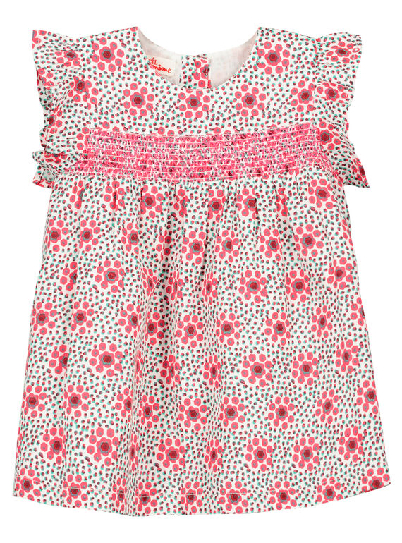 Vestido fruncido para bebé niña FICAROB5 / 19SG09D5ROB000