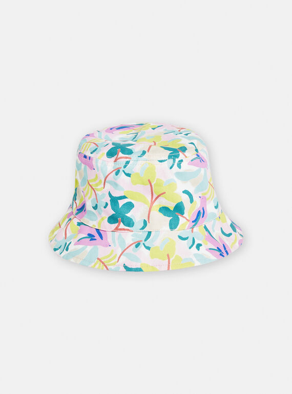 Gorro bucket reversible de color crudo y azul para niña TYAJOBOB1 / 24SI01E1CHA001