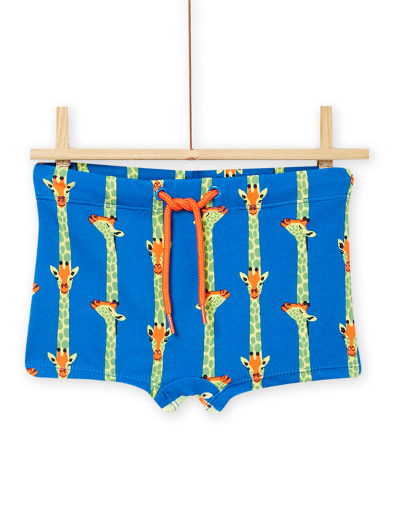 Bañador azul con estampado de jirafas para niño NYOMERSHOGI / 22SI02L3MAI702