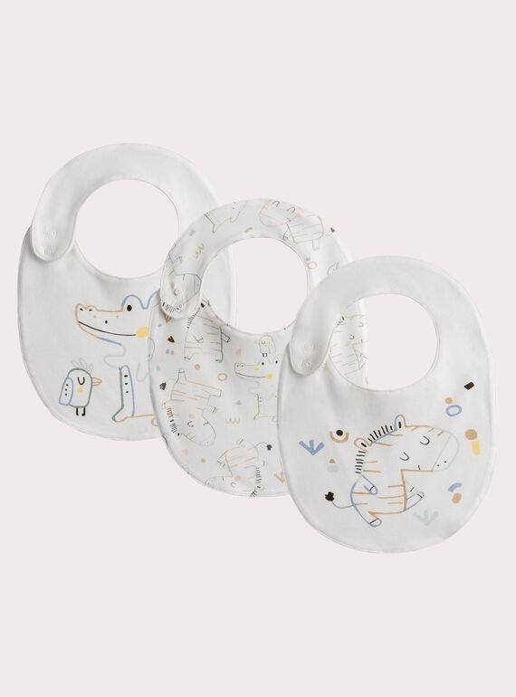 Pack of three zebra design bibs WOU1BAV2 / 25SF4171BAV005