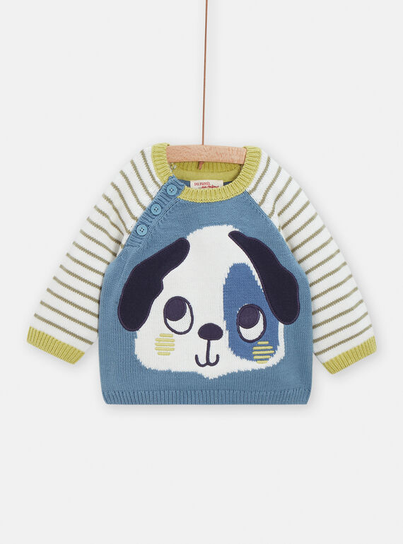Jersey azul con dibujo de perro para bebé niño VUGAPUL / 24WG1011PULC237