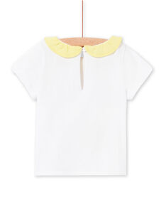 Camiseta blanca y amarilla para bebé niña LIBALBRA / 21SG09O1BRA000