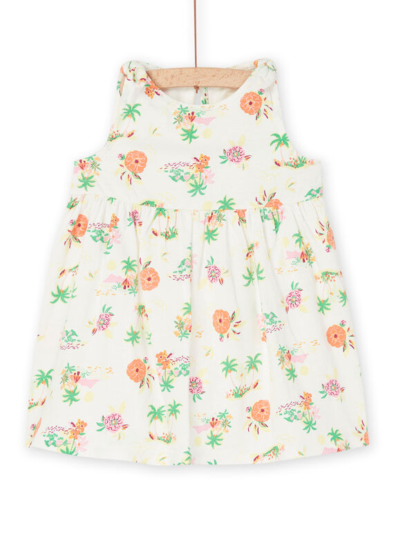 Vestido crudo con estampado floral RIPLAROB3 / 23SG09P1ROB001
