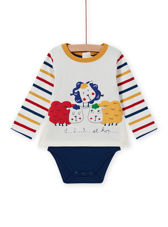 Body-camiseta multicolor con estampado de ovejas para bebé niño MUMIXBOD2 / 21WG10J1BOD001