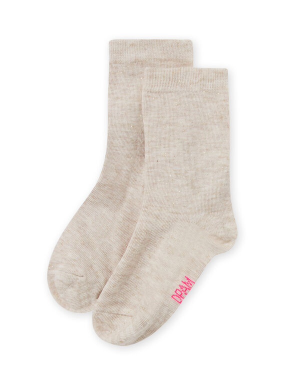 Calcetines de color crudo jaspeado irisado para niña MYAJOSCHO2 / 21WI0113SOQ006