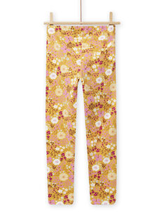 Leggings de color amarillo, rosa y blanco con estampado floral para niña NYABALEG / 22SI0111CALB107
