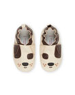 Patucos de piel beige con estampado de perro RUCHOSDOG / 23KK3841D3S080