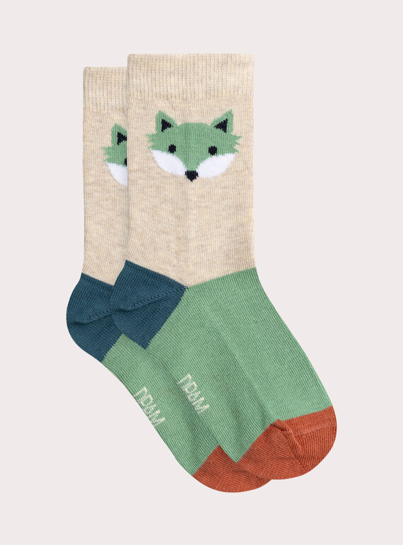 ChausSettes de colores con motivo de zorro para niño  VYOJOCHOC3 / 24WI02H3SOQA011
