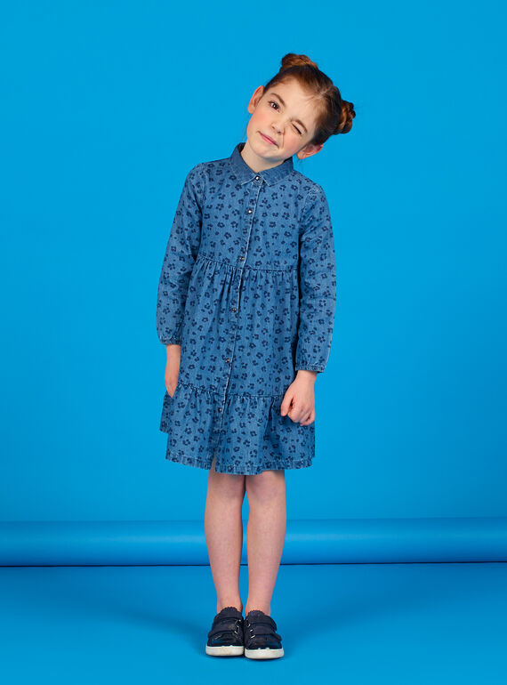 Vestido vaquero de algodón, con estampado de leopardo LABLEROB1 / 21S901J2ROBP274