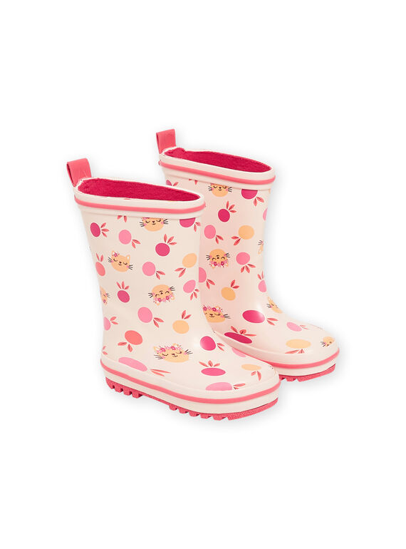 Botas de agua rosas con estampado de gatos y frutas RIPLUICERI / 23KK3711D0C030