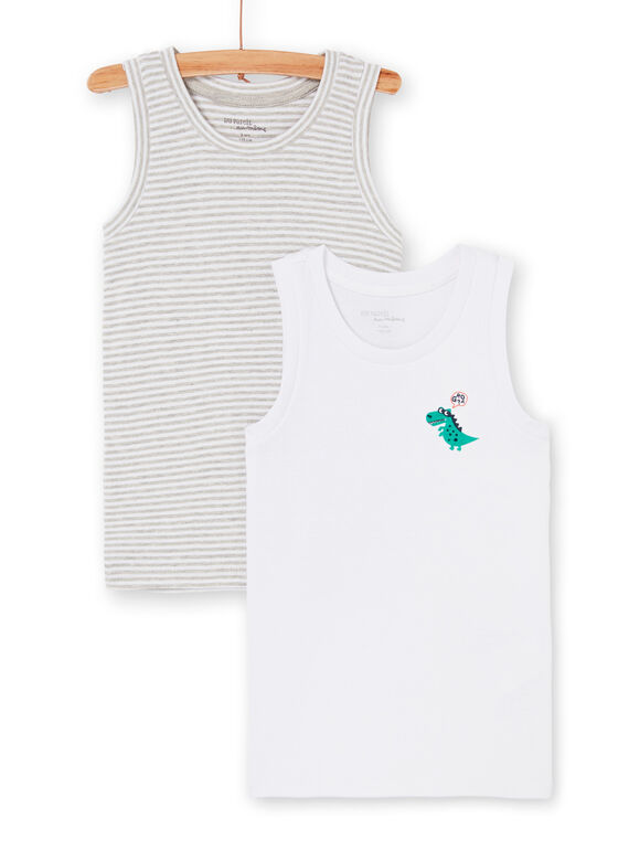 Pack de 2 camisetas de tirantes de color gris y blanco, para niño LEGODELDINO / 21SH1221HLI000