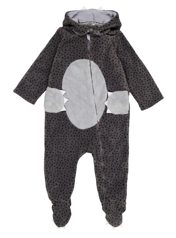 Sobrepijama de lobo de color gris de tacto suave para niño recién nacido GEGASURPYJ / 19WH14N1SPY929