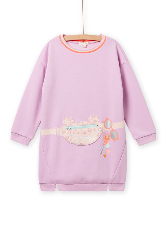 Vestido-jersey de forro polar parma, con estampado de fantasía para niña NAMOROB2 / 22S901N1ROB320