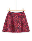 Falda azul con estampado floral para niña MAFUNJUP3 / 21W901M2JUPH703