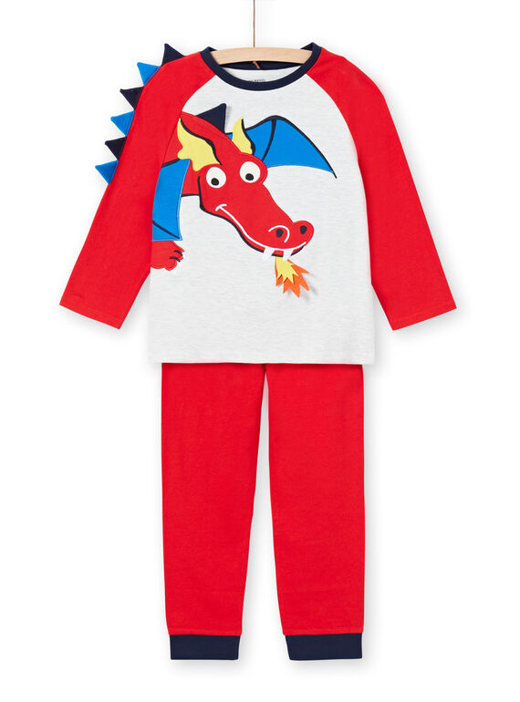 Pijama con punto fino de color rojo con estampado de dragón para niño LEGOPYJDRA / 21SH1254PYJ502