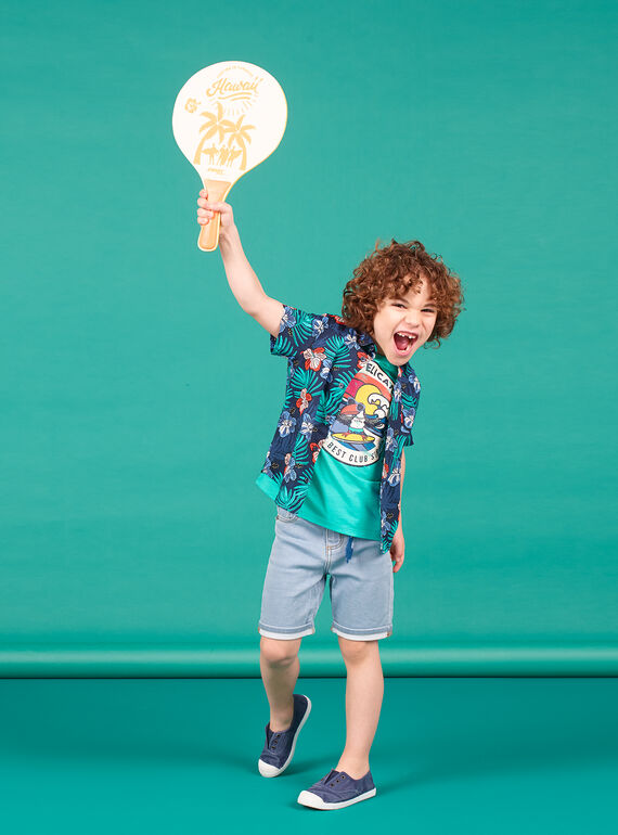 Bermudas vaqueras de color celeste, para niño LOBONBER4 / 21S902W4BERP272