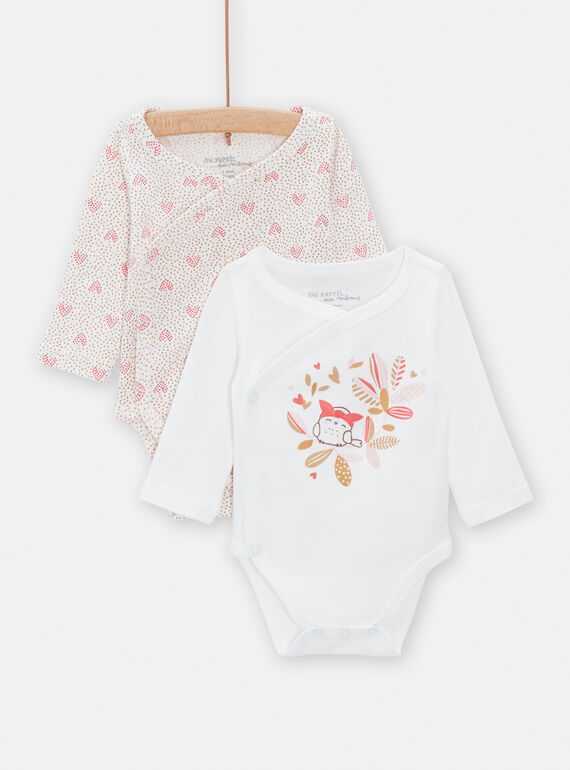 Pack de 2 bodis de color blanco roto y rosa para bebé niña TOU1BOD4 / 24SF03H1BDNA001