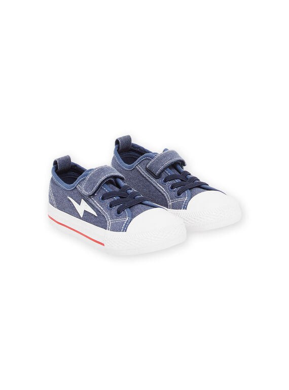 Zapatillas de tela vaquera con parche de rayo ROTOILMIX / 23KK3674D16C201