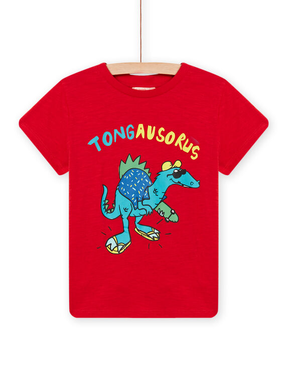 Camiseta roja con estampado de dinosaurio para niño NOJOTI1 / 22S90274TMC050