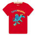 Camiseta roja con estampado de dinosaurio para niño