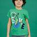 Camiseta de color verde kiwi con estampado de bicicleta con lentejuelas reversibles para niño