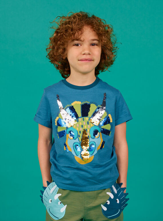 Camiseta azul para niño LOVERTI5 / 21S902Q3TMC715