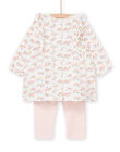 Conjunto crudo y rosa con estampado floral para bebé niña NIMOENS / 22SG09N1ENS001