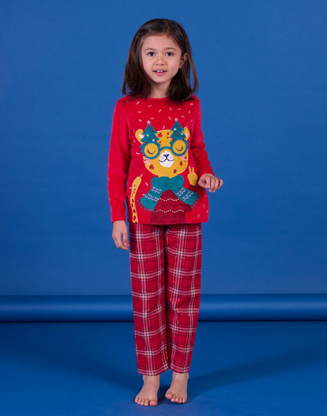 Pijama de Navidad con estampado de leopardo y cuadros PEFAPYJNOE / 22WH1171PYJ050