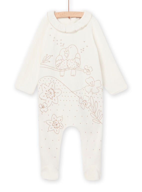 Pelele de terciopelo con estampado de fantasía forrado para bebé niña NEFIGREPER / 22SH13E3GRE001