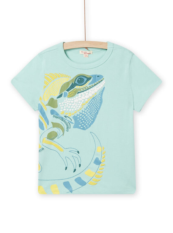 Camiseta verde oliva con estampado de iguana para niño NOHOTI7 / 22S902T7TMC629