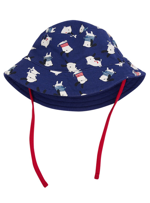 Sombrero de pescador de color marino con estampado de perro para bebé niño JYUGRACHA / 20SI10E1CHA702