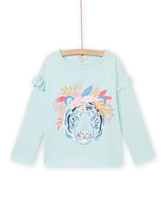 Camiseta de color verde agua de manga larga para niña NAMOTEE2 / 22S901N1TML614