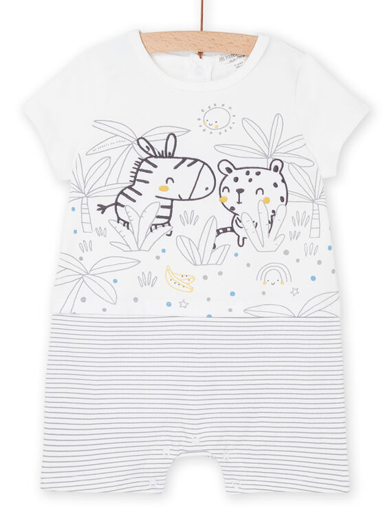 Mono corto blanco con estampado de fantasía y de rayas ROU2COM / 23SF04I1CBL000