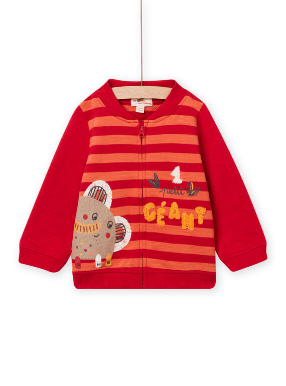 Cárdigan de rayas con estampado de elefante de fantasía para bebé niño NUFLAGIL / 22SG10R1GIL405
